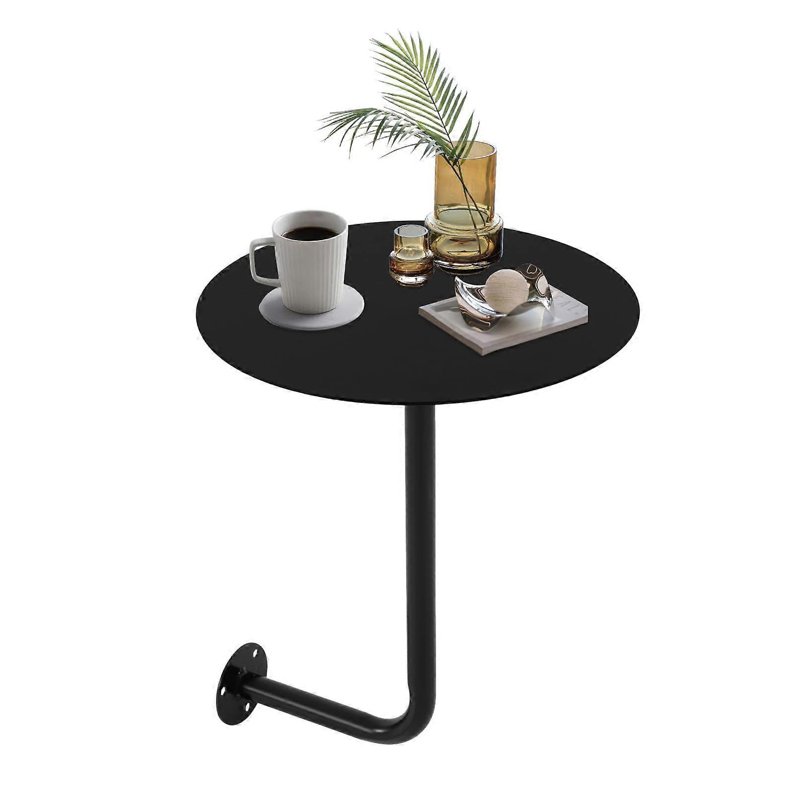 Wall Mounted Round Pub Table SpaceSaving Durable Iron for Kitchen Balcony Coffee Shops 35x45cm