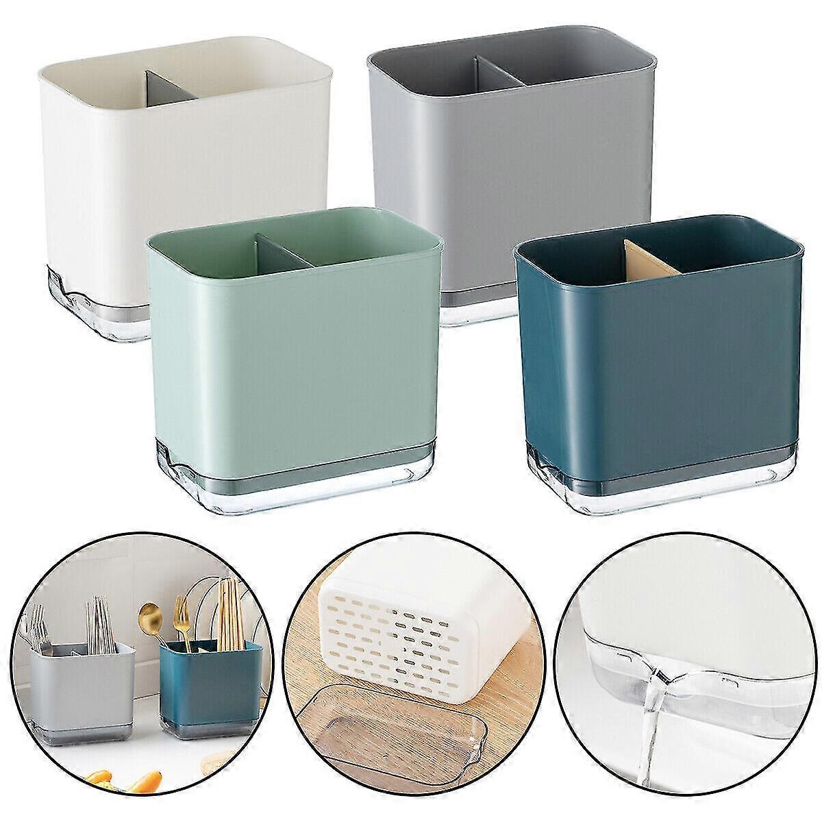 Kitchen Cutlery Holder Spoon Fork Utensils Storage Rack Drainer Multi-function