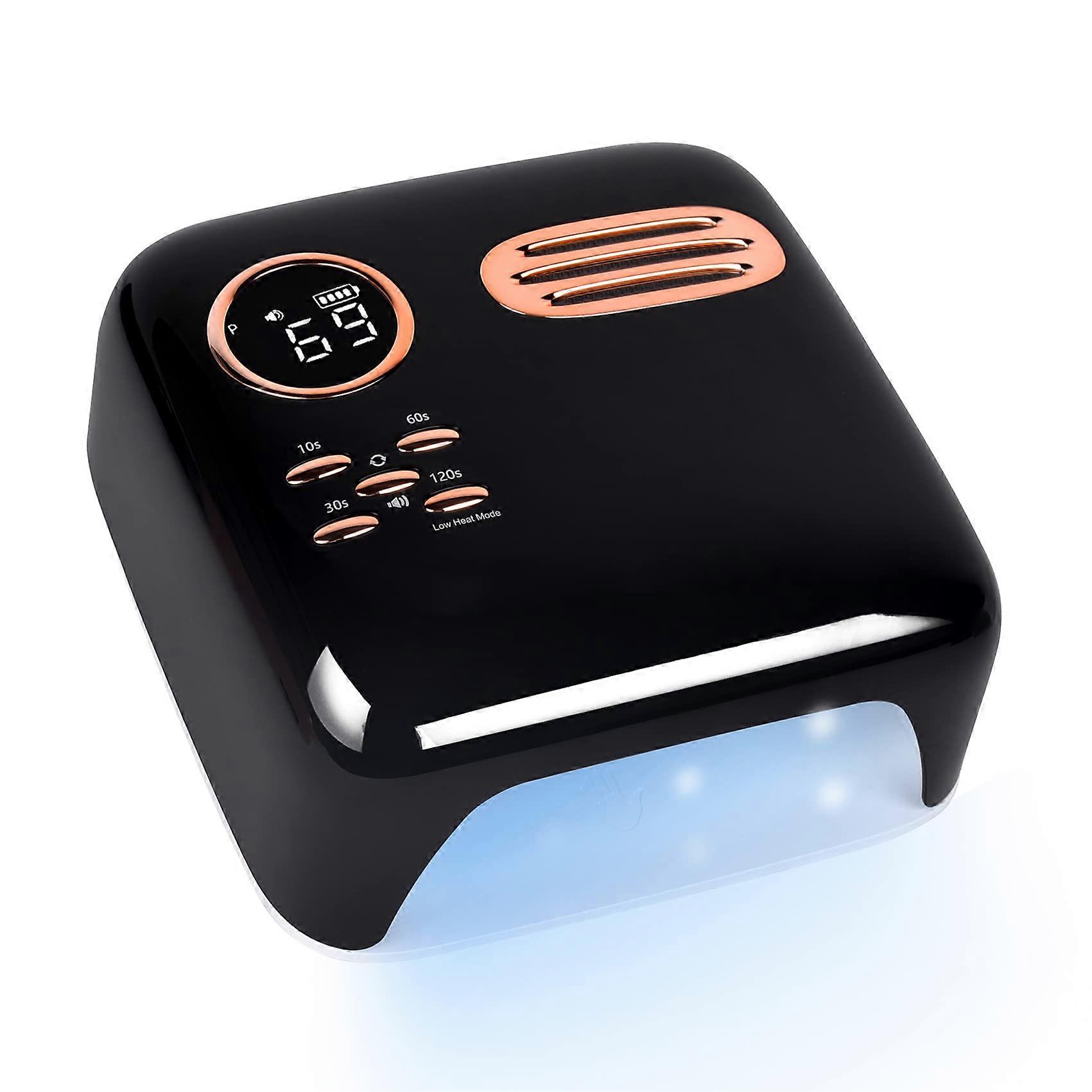 72W Cordless UV LED Nail Lamp with Auto Sensor, Rechargeable Gel Polish Dryer, Multiple Timer Settings