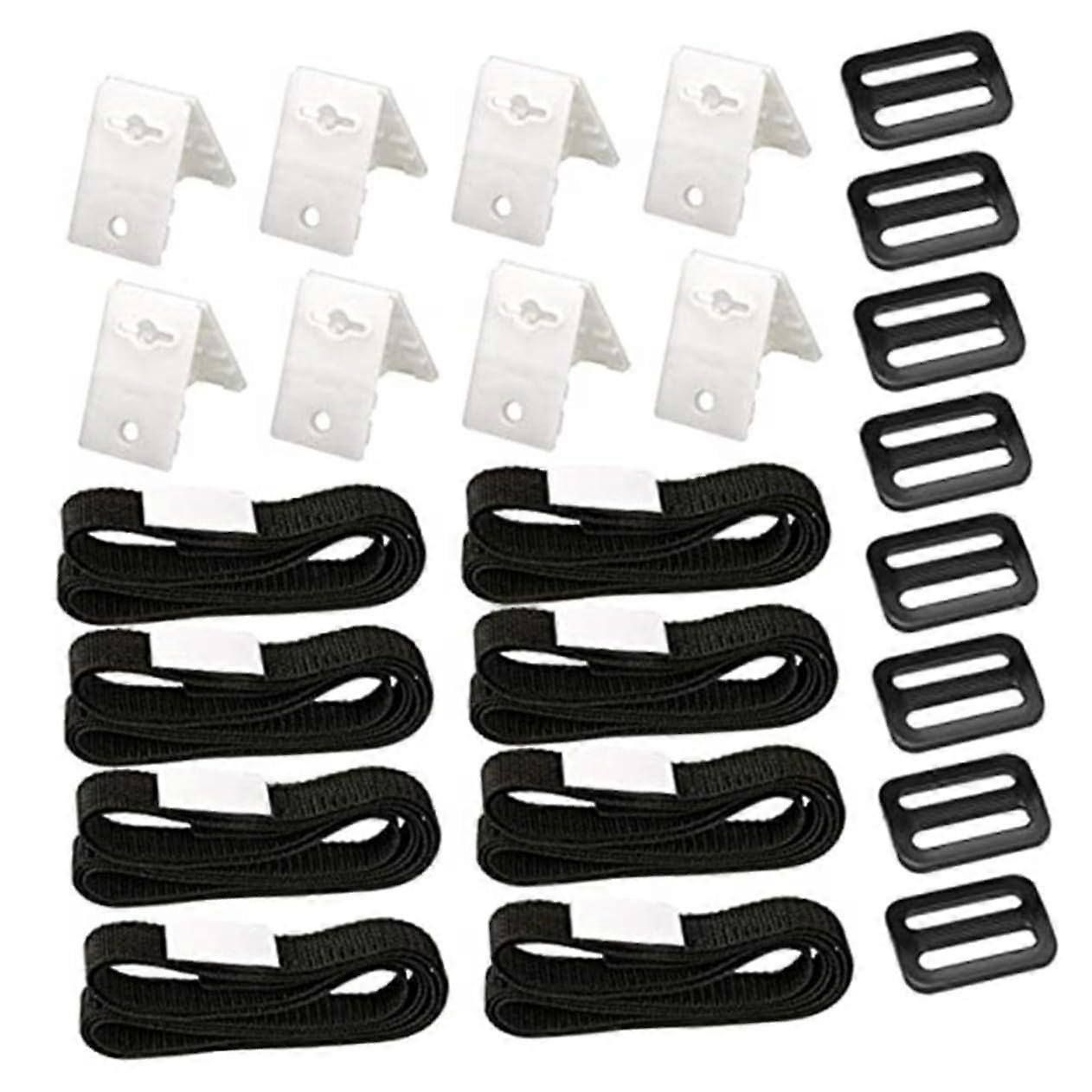 Solar Pool Cover Straps Kit with Durable Weather Resistant Reel Attachment for Quick Installation