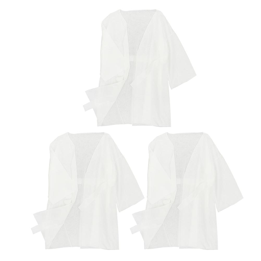 Client Robe Salon Spa Guests Disposable Bathrobe Water-Pierced Fabric 3Pack