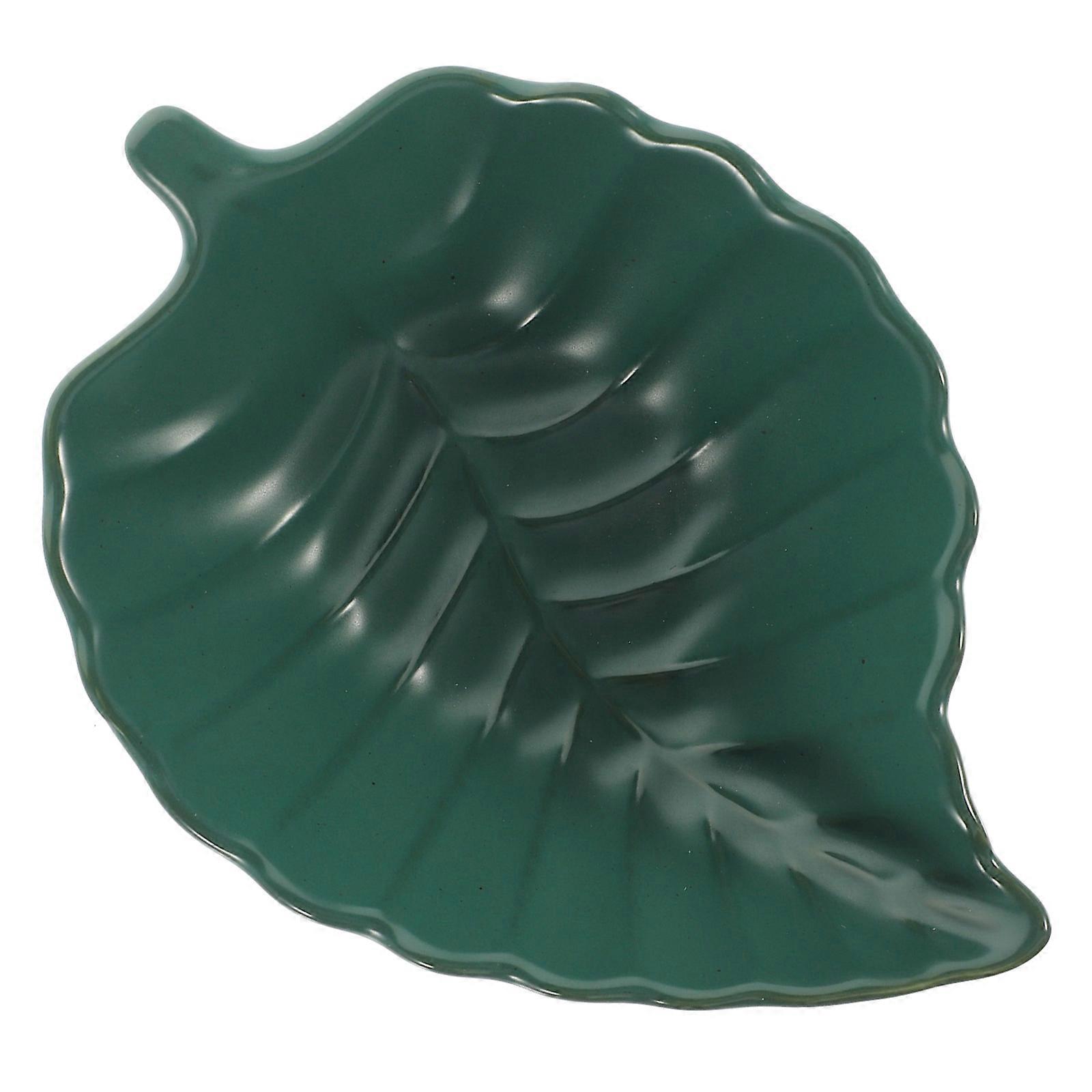 Ceramic Plate Banana Leaf Plate for Serving Plates Green