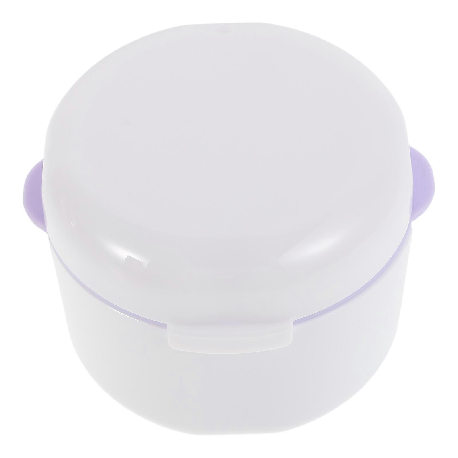 Retainer Case Small Denture Storage Box for Storage 4Pcs Portable White Plastic