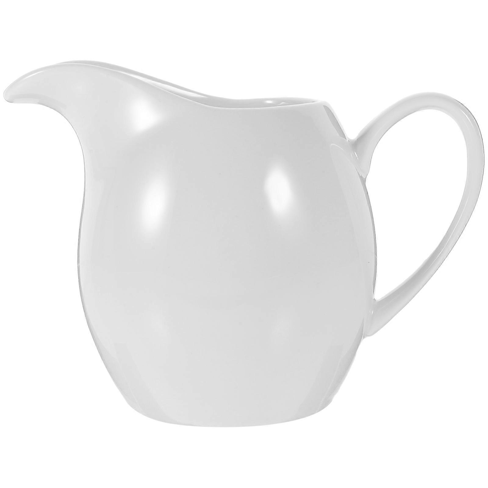 Ceramic Milk Dispenser Milk Jug for Serving Sauce 330Ml White