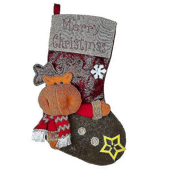 26-27 Big Christmas Printed Stocking Tree Pendants For Decoration