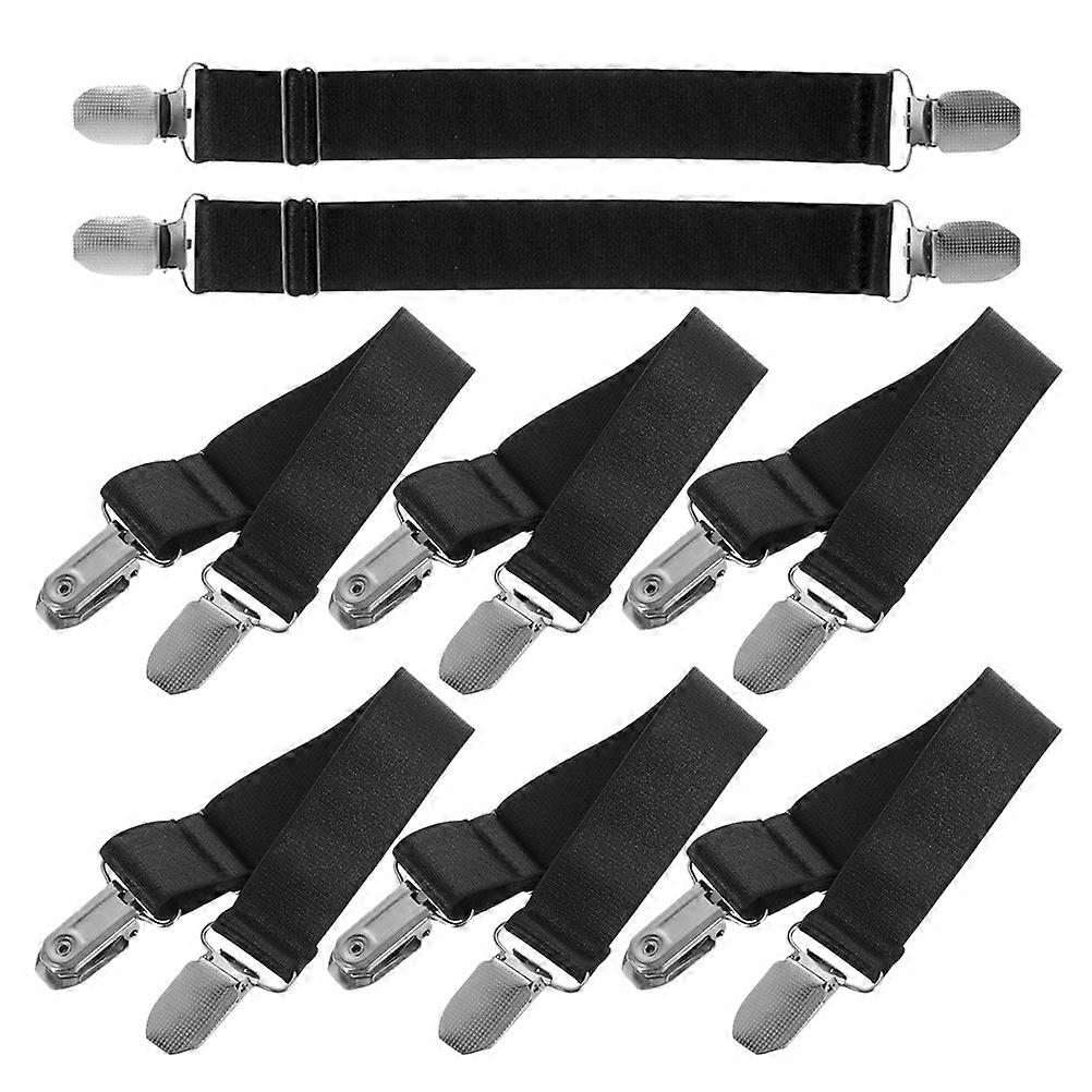 Motorcycle Boot Strap Clips for Adjustable Riding Pants Leg 8Pcs Black Set