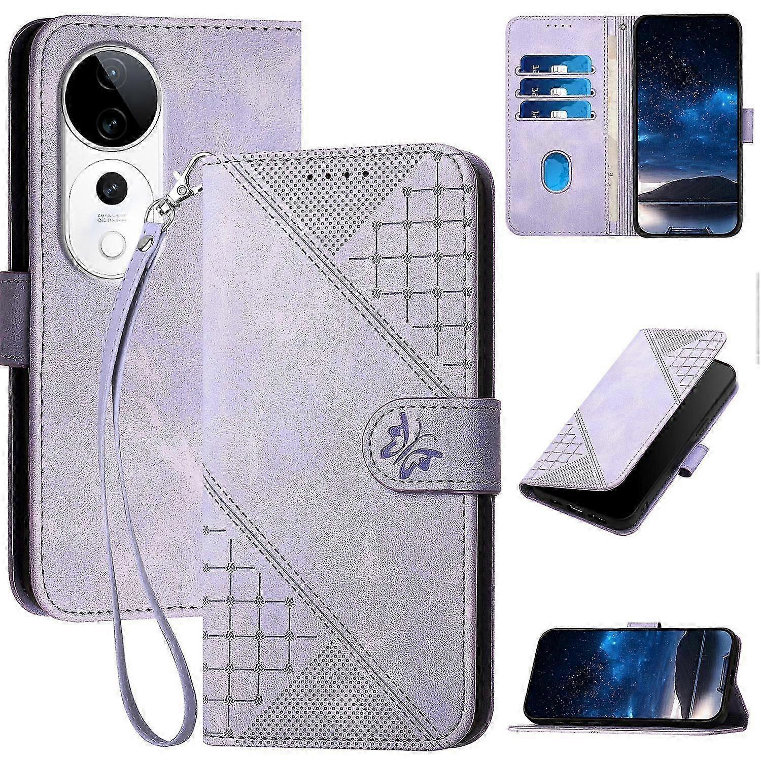 25-26 Embossed PU Case For vivo S19 Pro