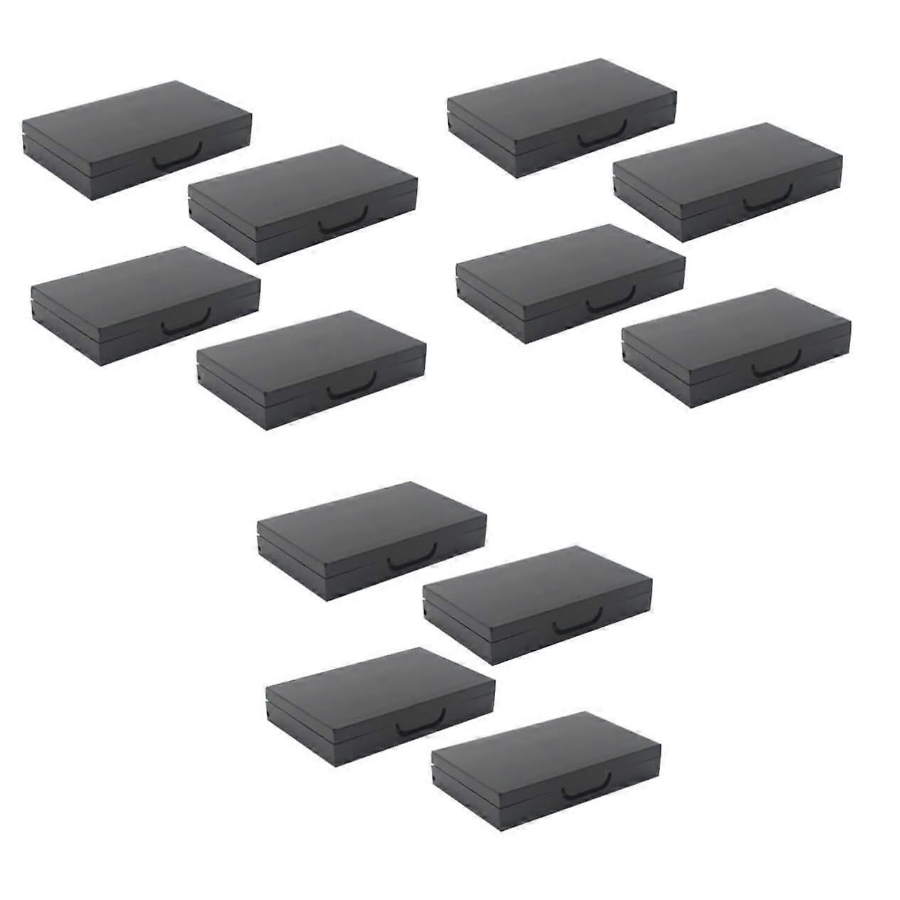 Empty Eyeshadow Palette with 12 Compartments, Compact Travel Makeup Organizer, Black Finish