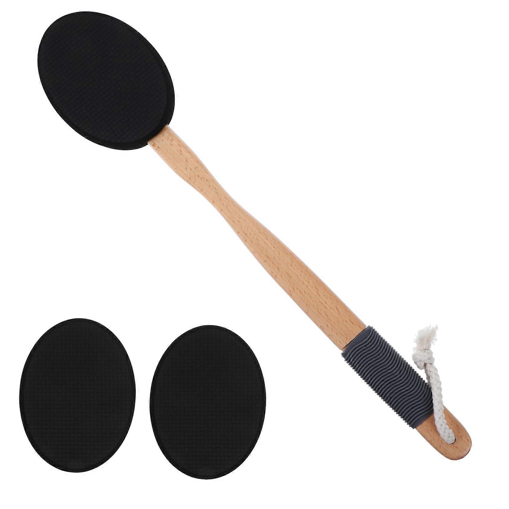 Back Scrubber and Body Lotion Applicator with Long Handle, Gentle Exfoliation, Replaceable Heads