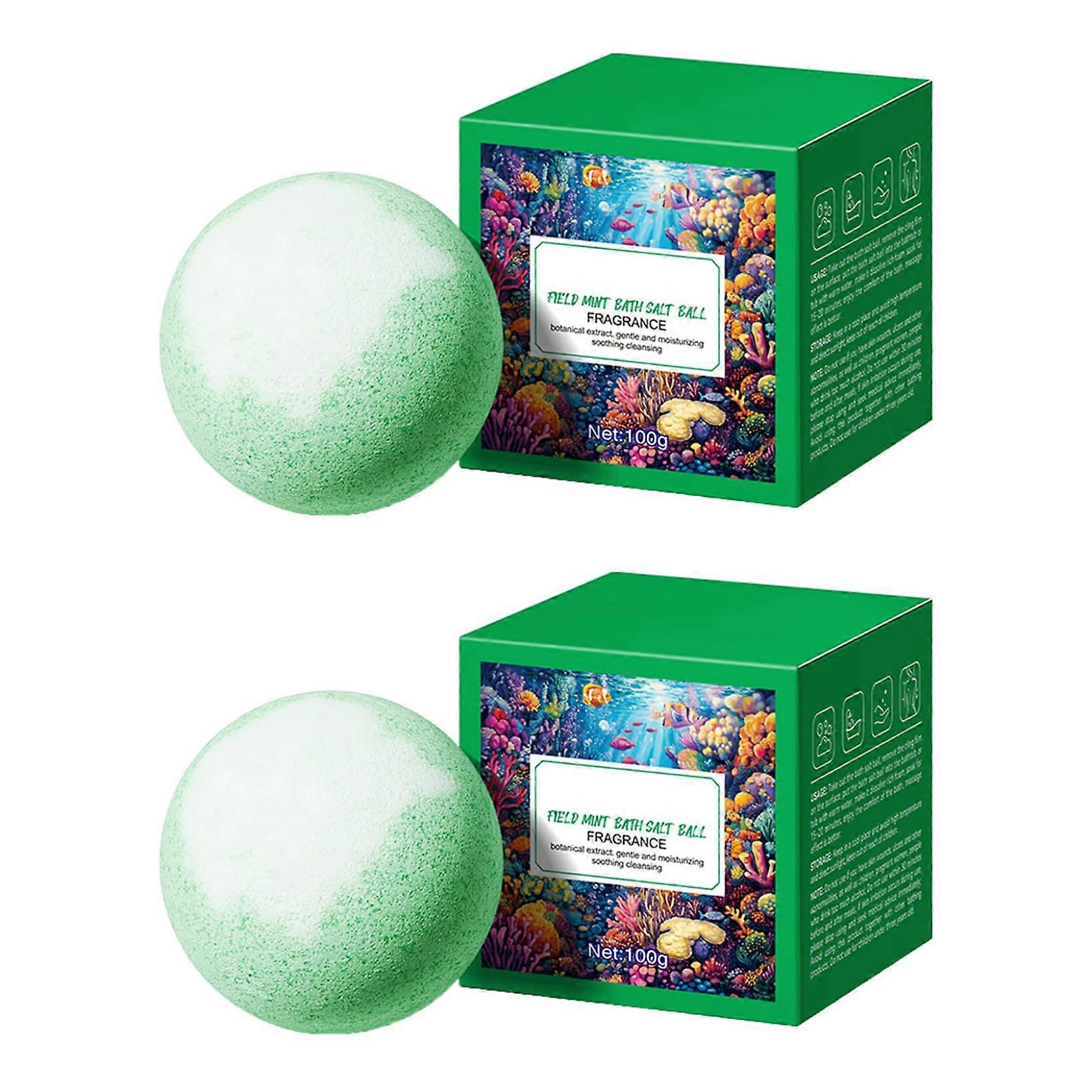Bath Bombs 2Pack Mint Set, Fruit Scented Fizzing Bath Bombs for Moisturizing Spa Soak and Gift