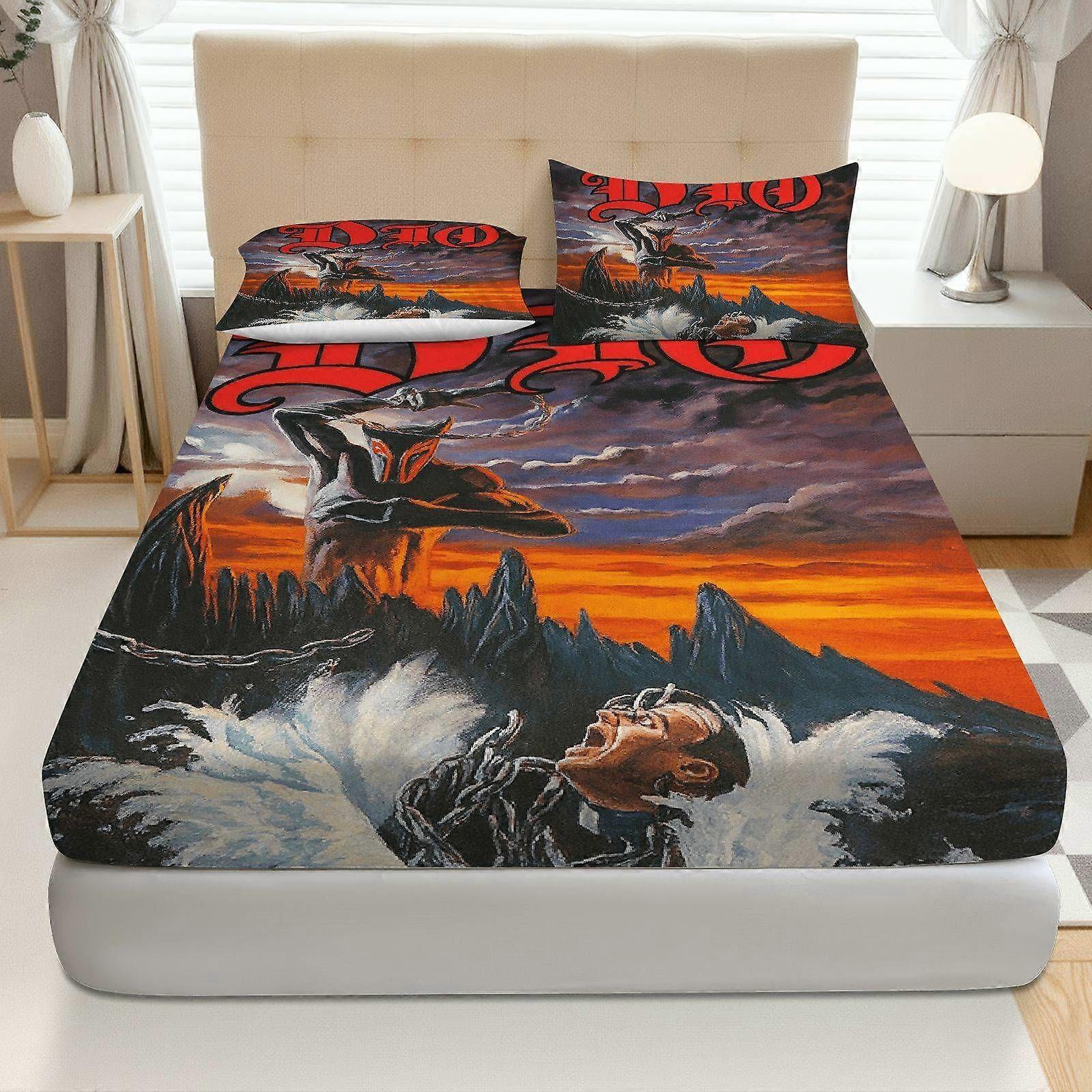 3pcs Gothic Fantasy Metal Fitted Sheet Three Piece Set