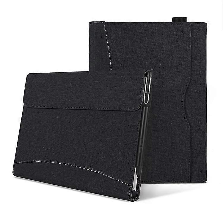 Case for Surface Pro 9/8 13 Inch Leather Folio with Stylus Holder and Multiple Viewing Angles Black
