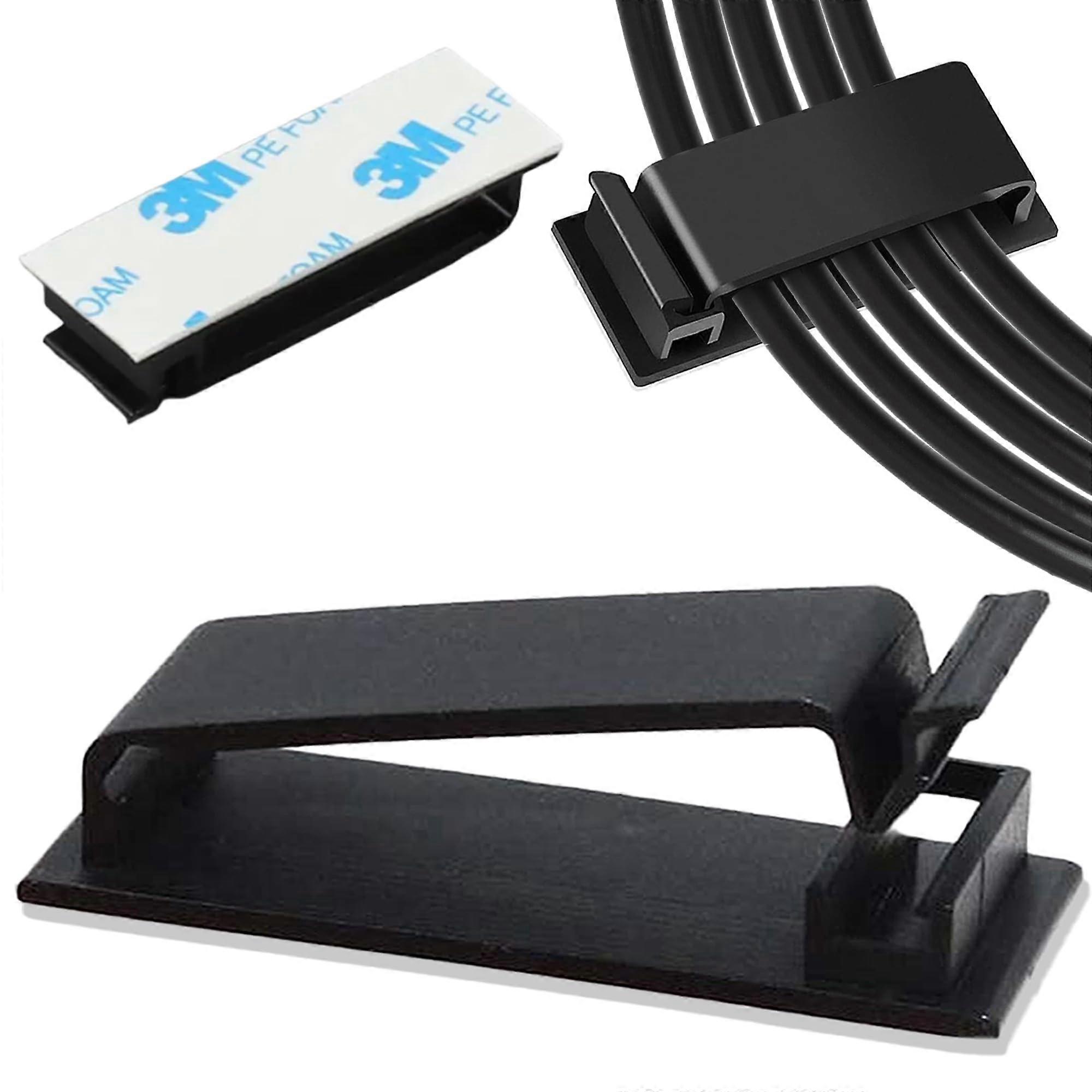100 PCS Self Adhesive Cable Clips for Desk and Wall, Tangle Cable Management, Black Large