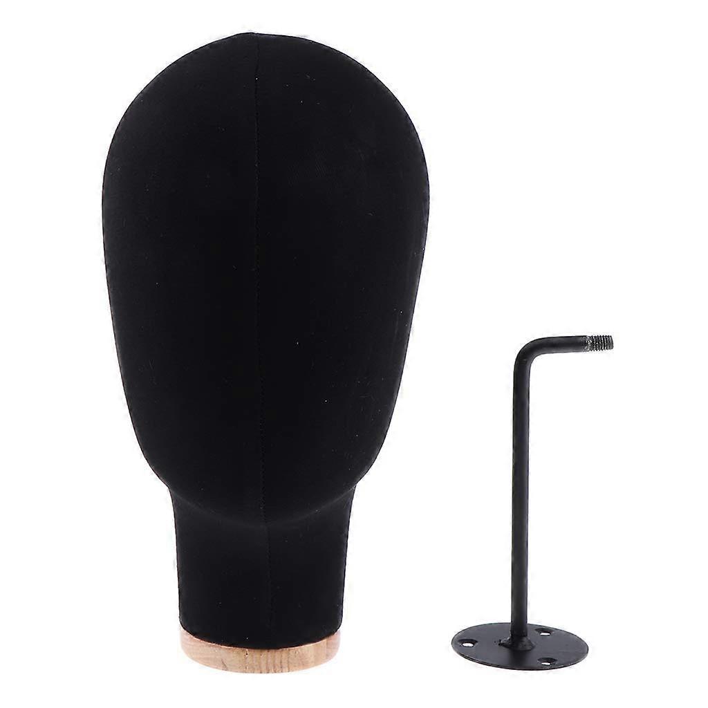 Canvas Mannequin Head Stand with SpaceSaving Wall Mount for Wig Making and Hat Display