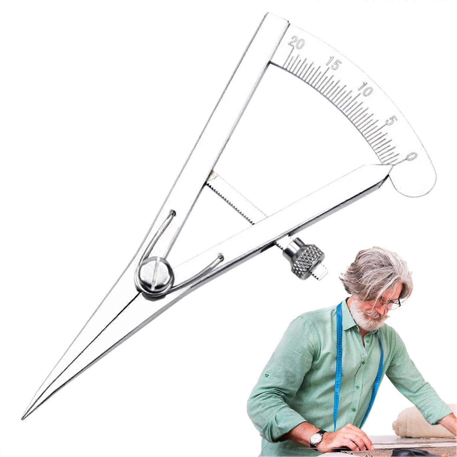 Leather Wing Divider Compass Adjustable Precision Marking Gauge for Leather Craft Stainless Steel