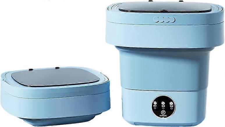 Mini Foldable Washing Machine for Small Spaces Dormitory and Baby Clothes Care Blue