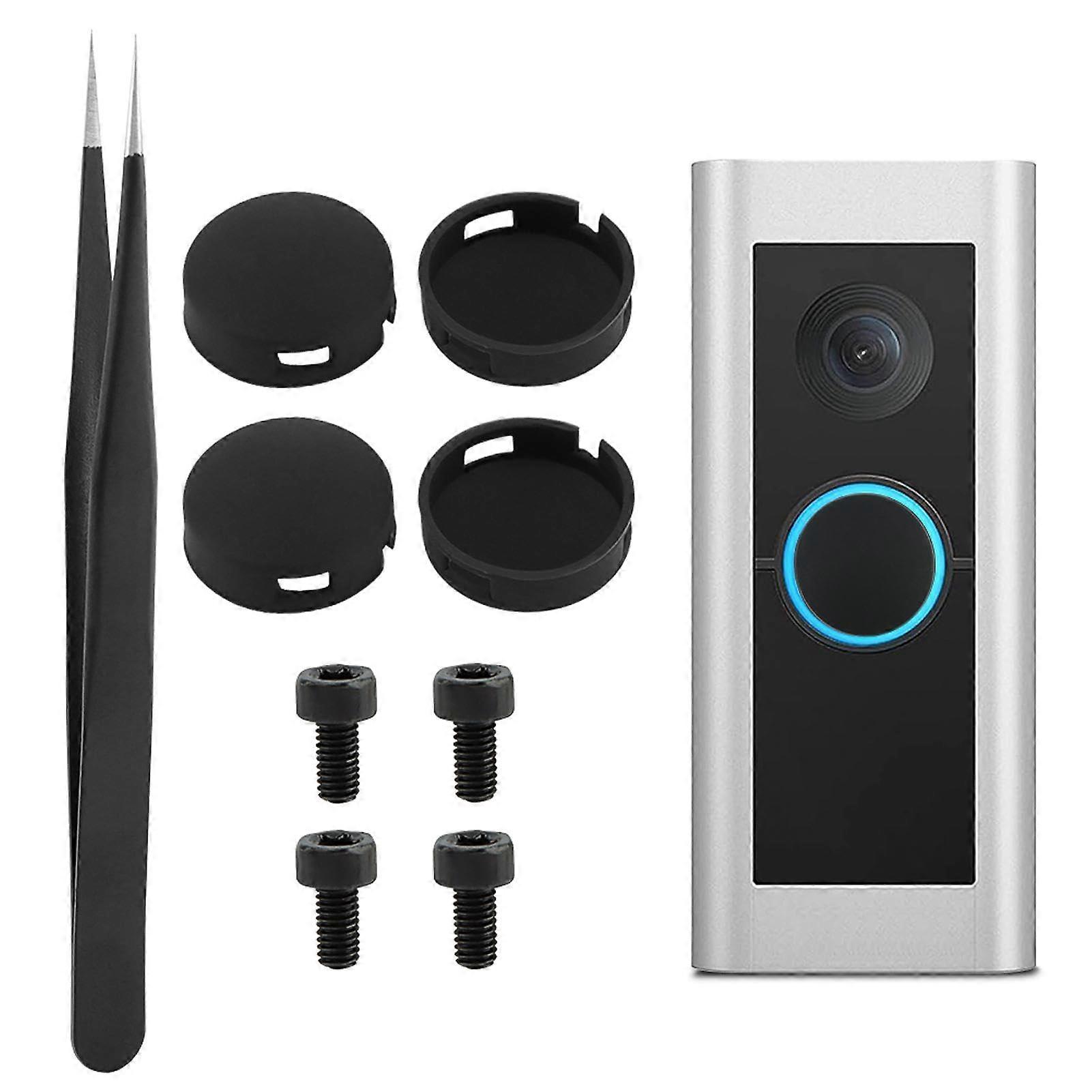 Replacement Button  Kit with Screws and Waterproof Design Black for Ring Doorbell Pro