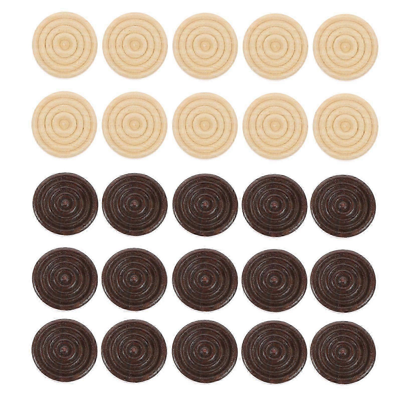 48pcs Backgammon Game Accessory Wooden Chess Pieces for Draughts Checkers