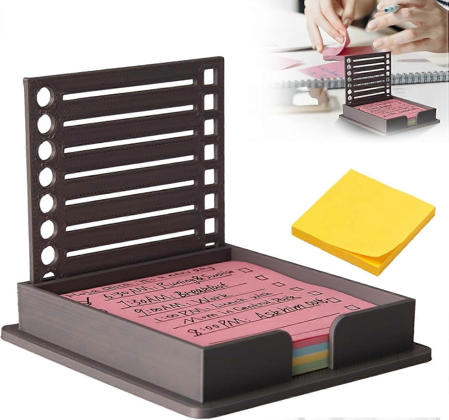 Sticky Note Holder with Integrated Stencil, 3D Printed EcoFriendly Dispenser for Desk Organization