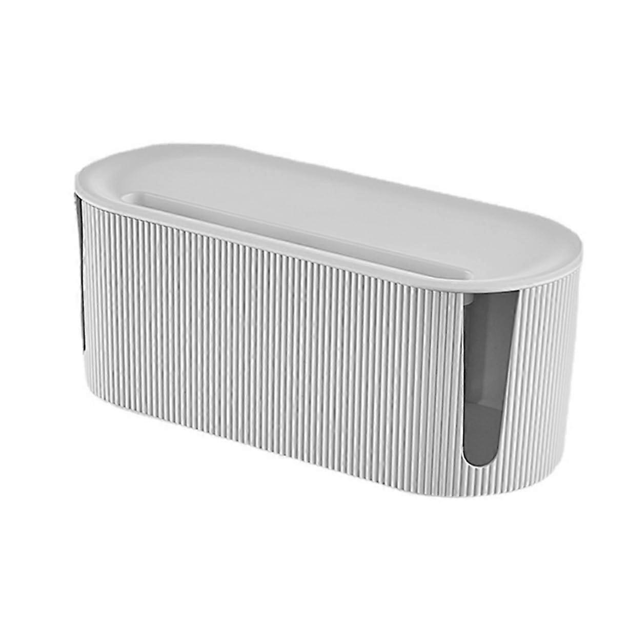 Cable Management Box for Desk with Compartments, Tangle Cord Organizer and MultiDevice Charging Slots