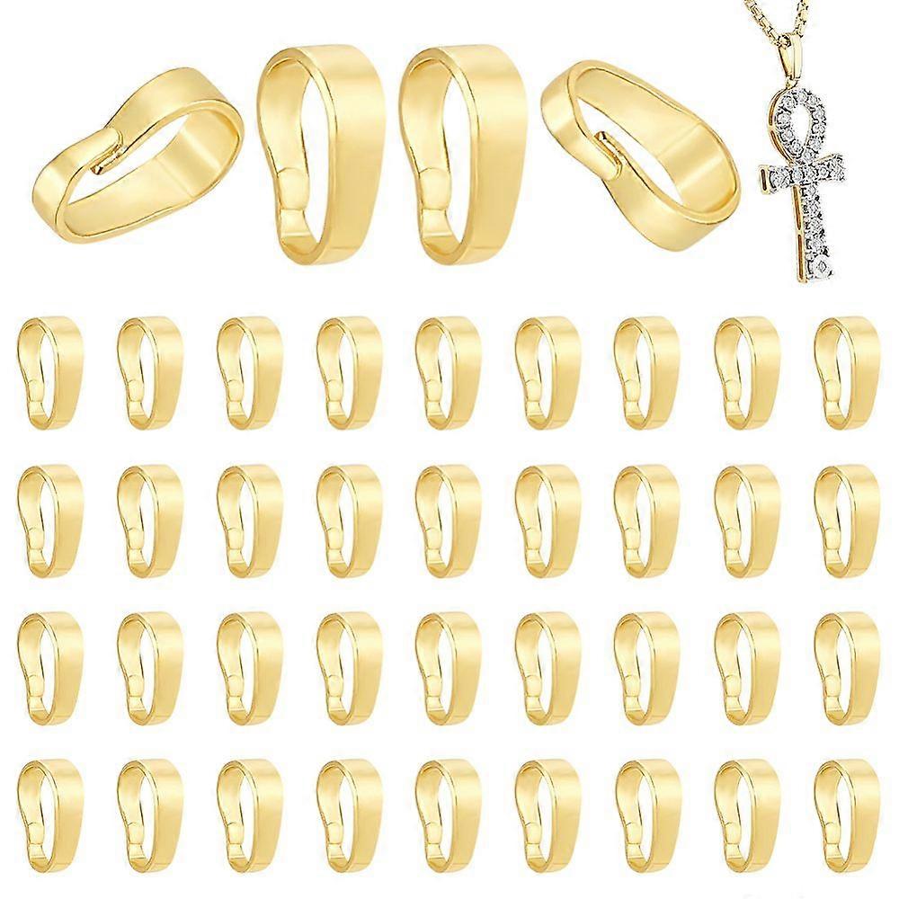 Brass Snap on Pendant Bails Golden 7x4.5x2.3mm 40pcs