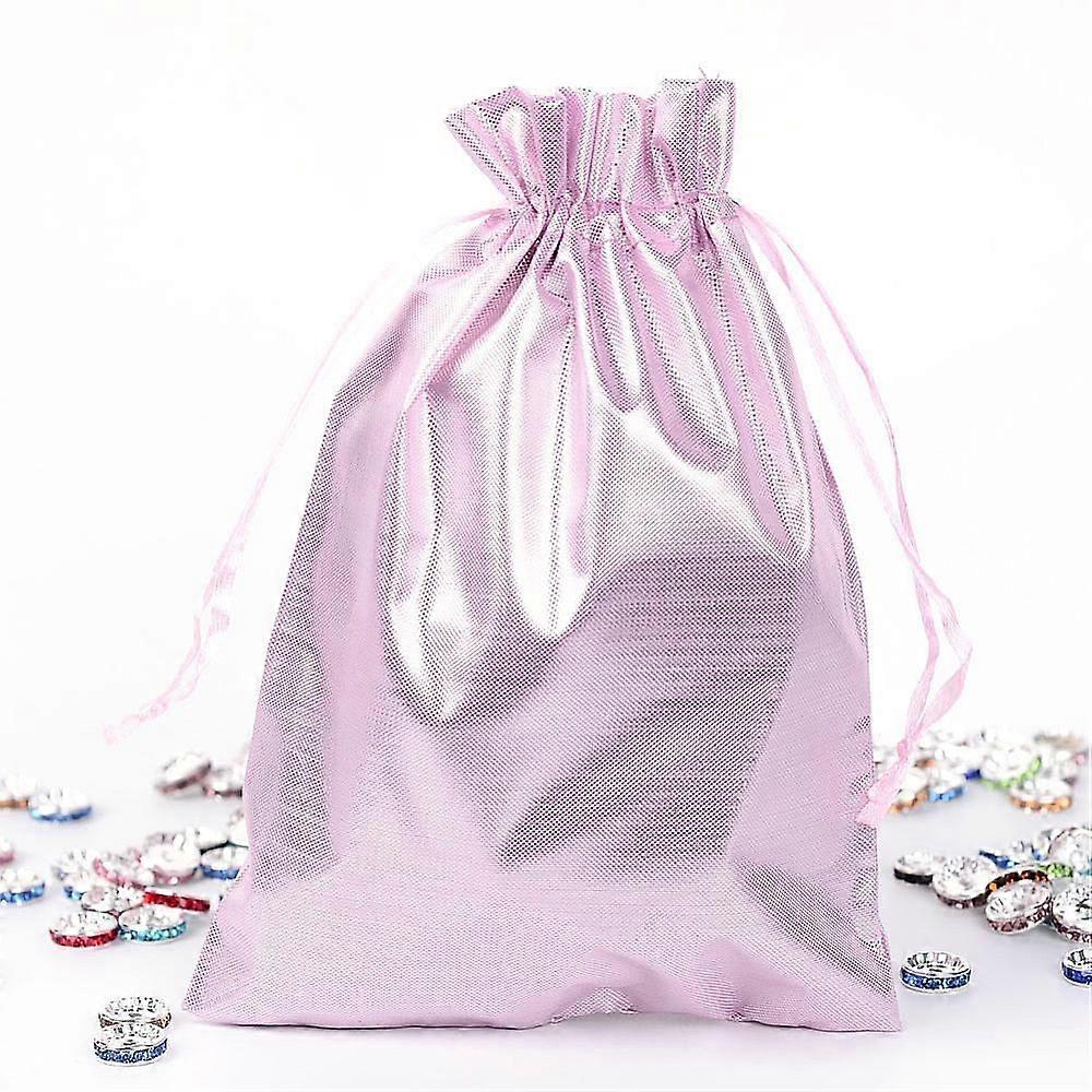 Rectangle Cloth Bags with Drawstring Pink 17.5x13cm
