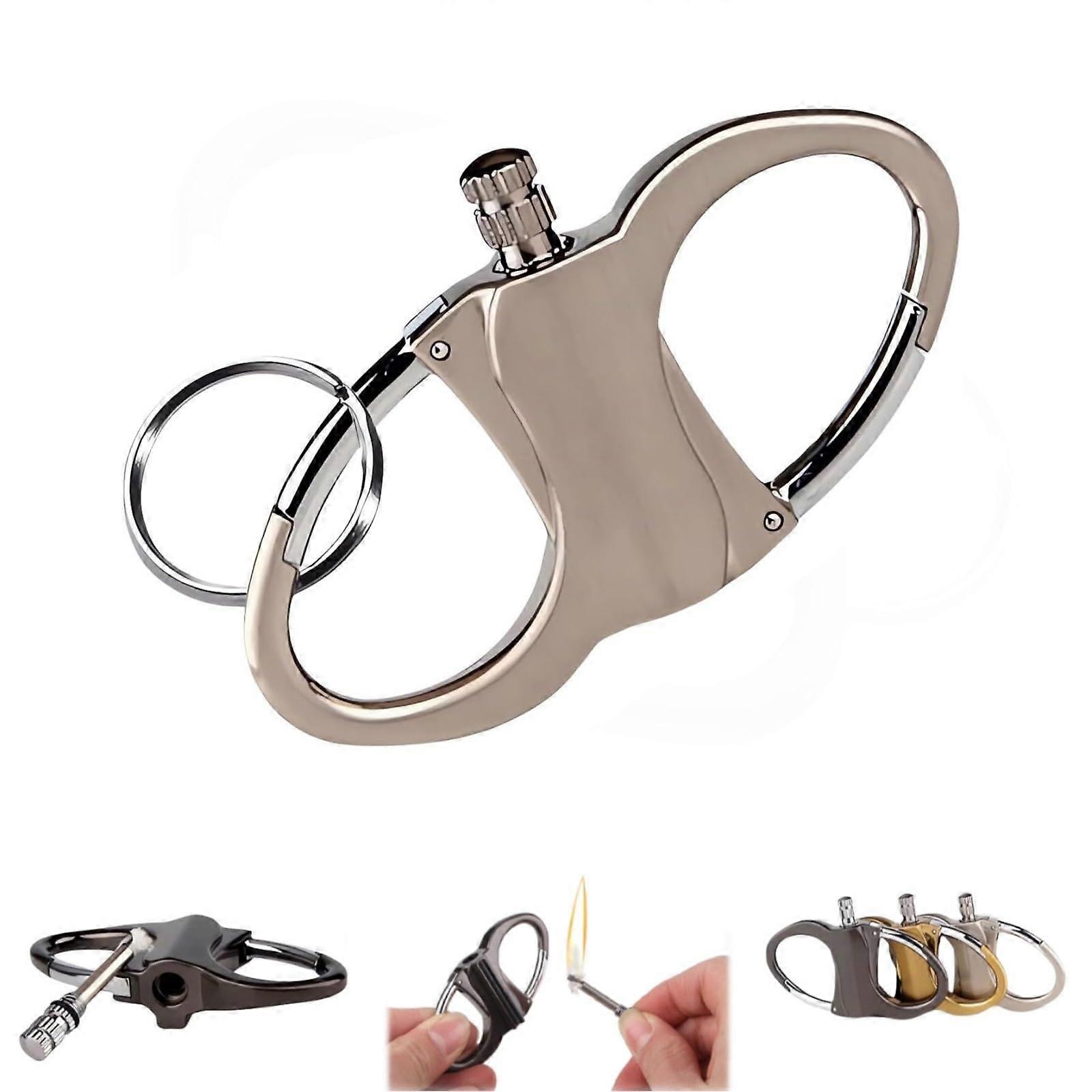 Waterproof Permanent Match Keychain Lighter, Refillable Kerosene Fire Starter for Outdoor Camping