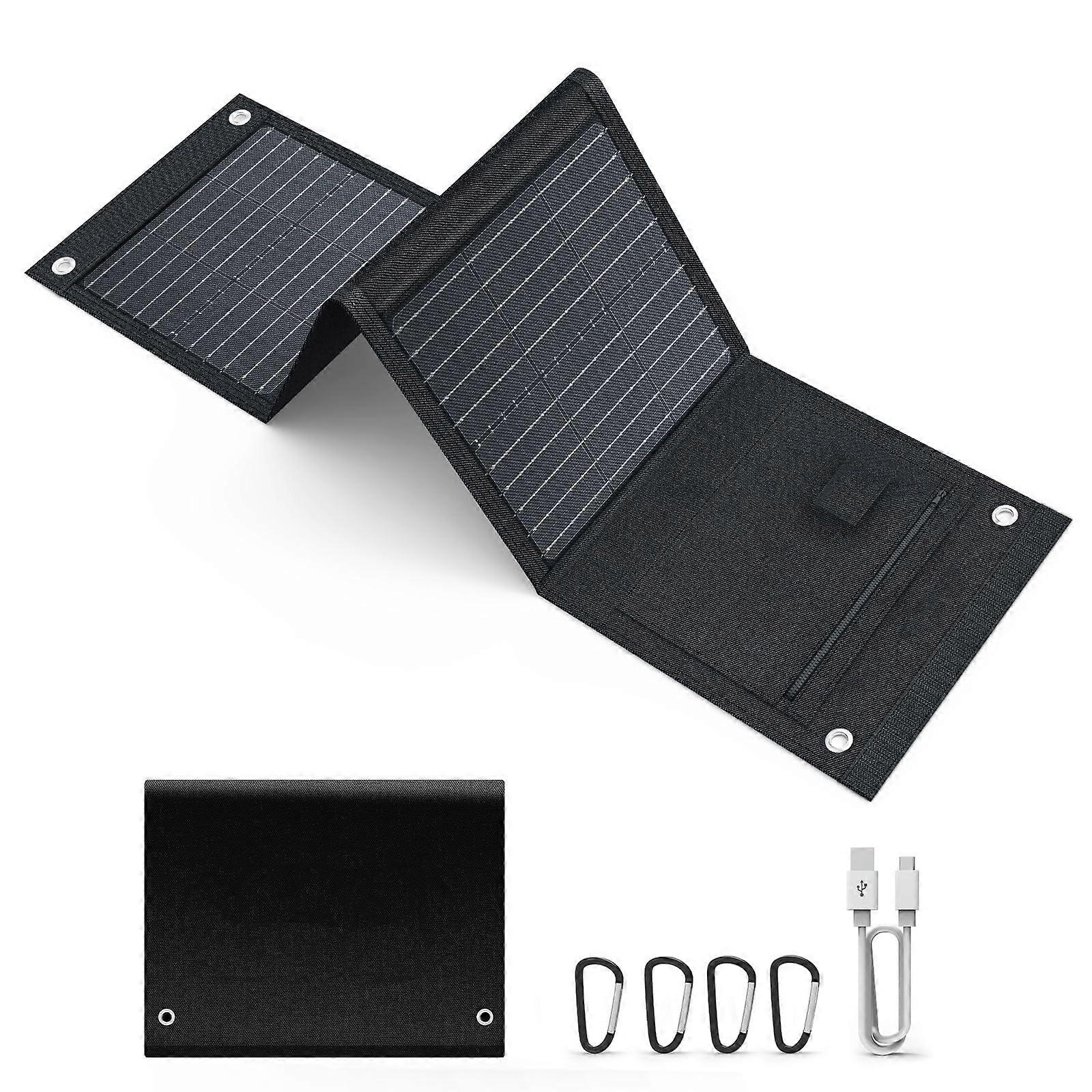 40W Portable Solar Panel Charger Foldable Design for Camping RV USB and TypeC MultiDevice