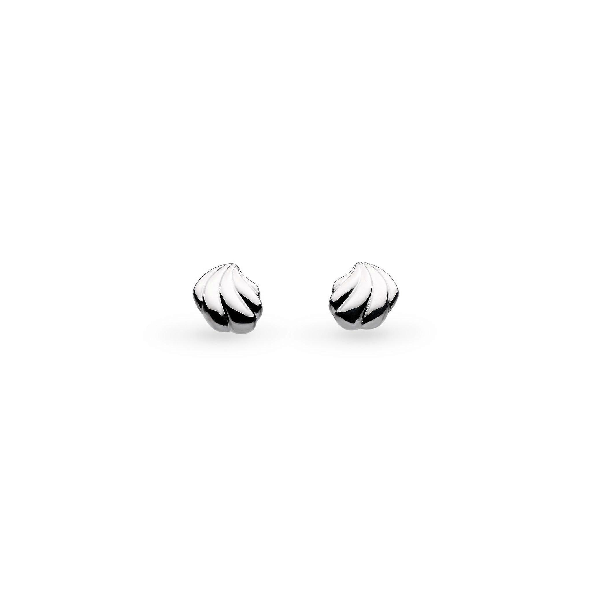 Kit Heath Océane Shell Echo Rhodium Plated Petite Rounded Stud