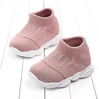 UTTOASFAY Peuterschoenen Peuter Baby Meisjes Jongens Casual Schoenen Vliegende Geweven Peuterschoenen Roze 3-6 Maanden