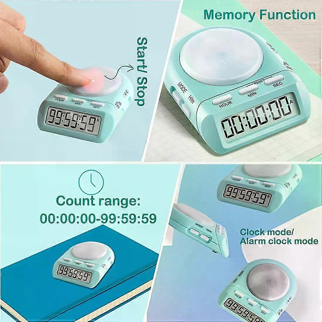 Digital Kitchen Timer with 100 Hour Clock Count Down for Teacher Cook 45 Display LCD&Security Lock Time Management