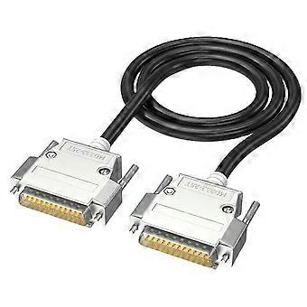 RS232 DB25 Male to Male Extension Cable, 26AWG Double Shielded, 20m Black