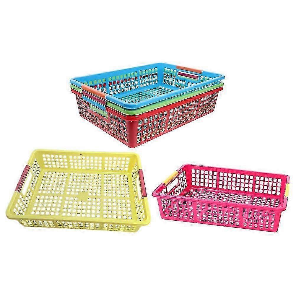Stackable 5Pcs Plastic Baskets for Organizing A4 Files with Smooth Finish