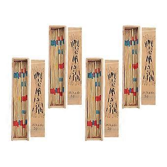 Wooden Pick Up Sticks Educational Toy for Kids 4 Boxes Family Game
