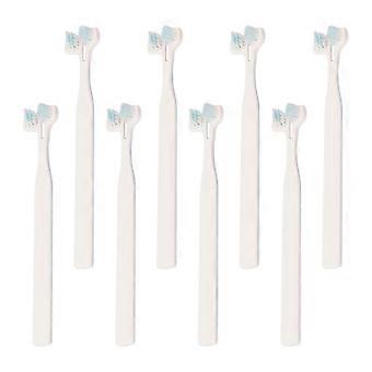 Pet Toothbrush Supple Bristles for Manual Use 8Pcs White Set