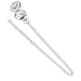 Pocket Watch for Family Friends with Vintage Pendant in Silver Tone