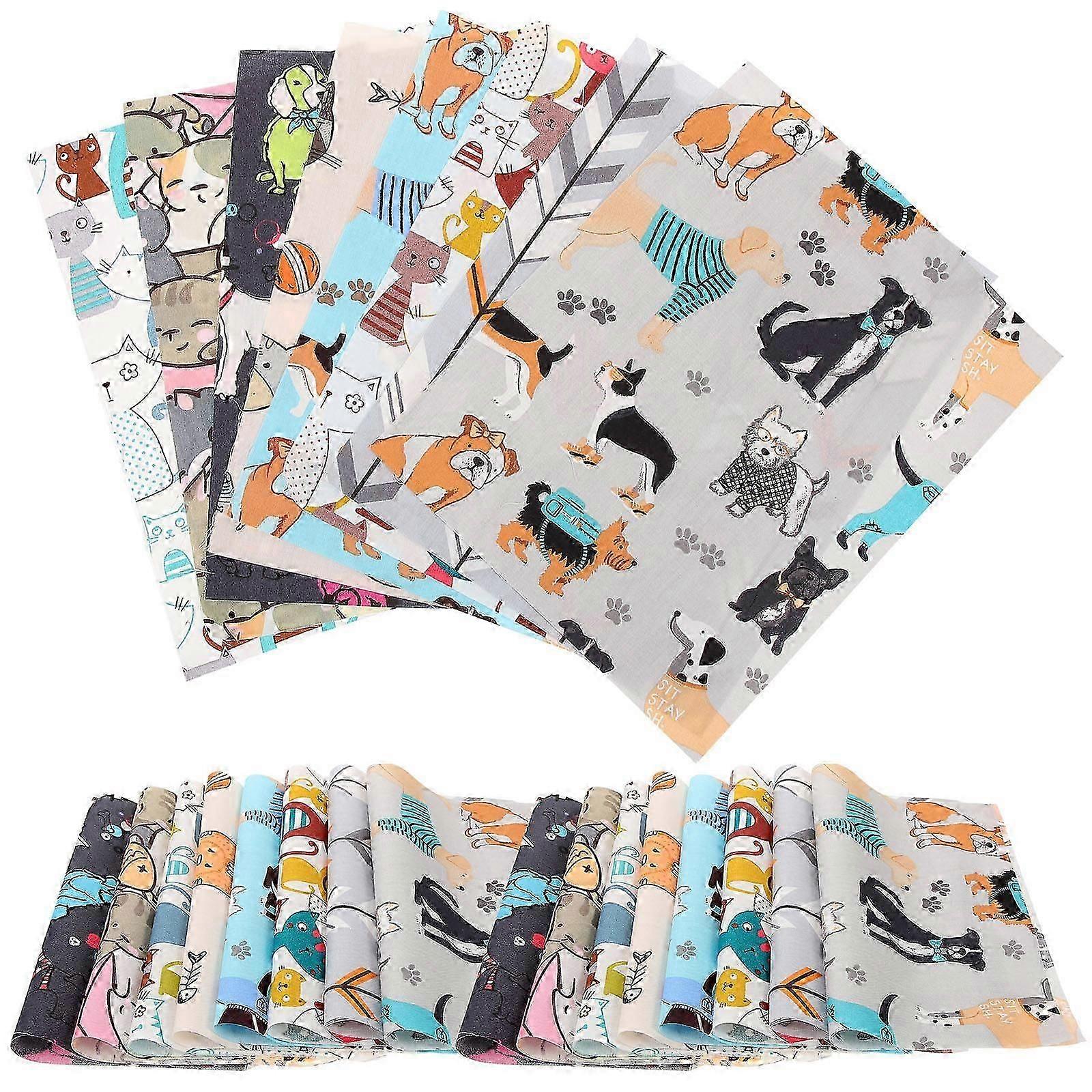 Printing Cloth Versatile Patchwork Cloth for DIY Use 120Pcs Set with Cat Pattern