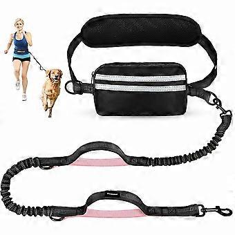 Adjustable Hands Free Dog Leash with Padded Waist Belt & Bungee for Comfortable Walking & Running with Your Dog