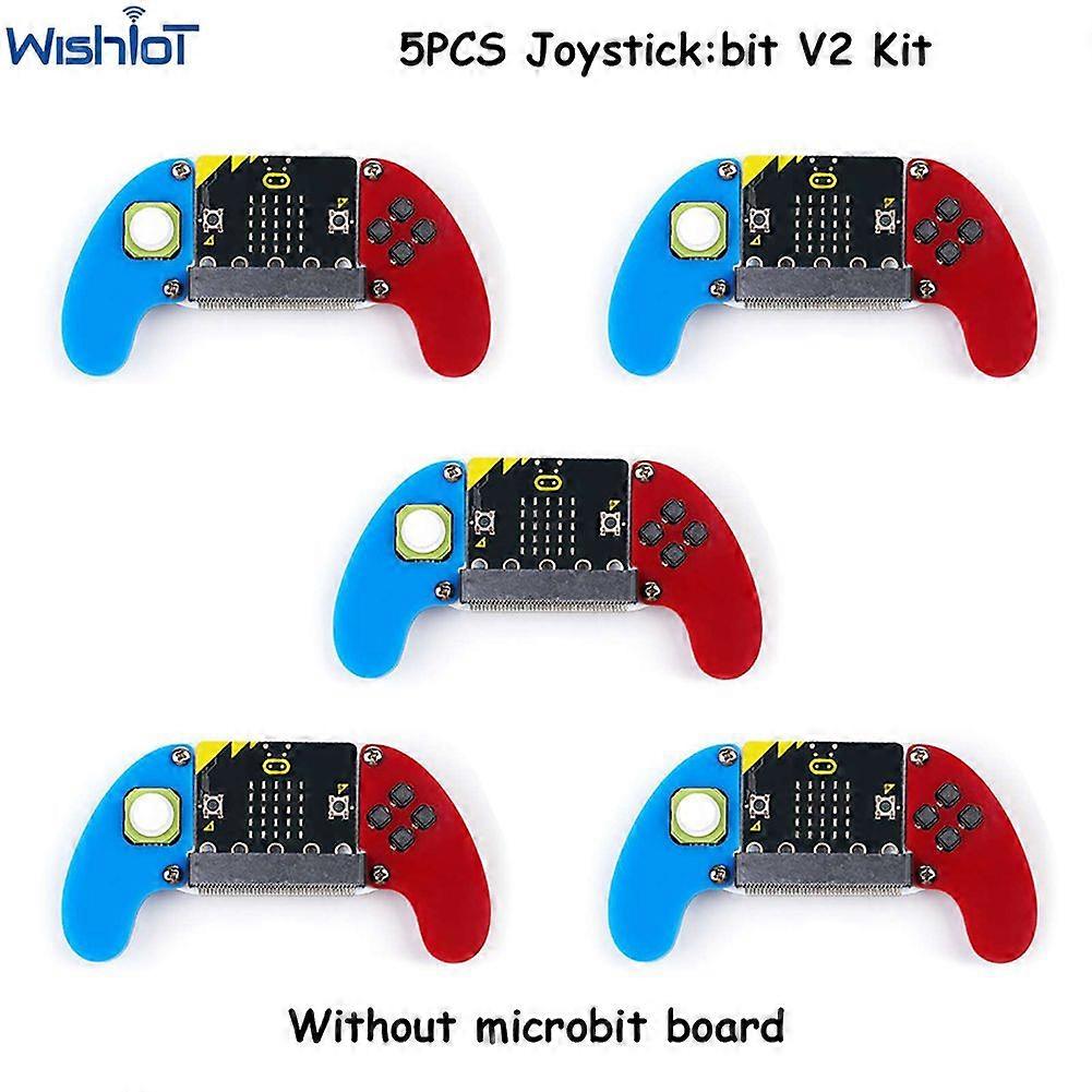 5pcs Micro:bit Electronic Joystick:bit V2 Kit Acrylic Case On-board Buzzer+vibration Motor Microbit Program Gamepad Controller