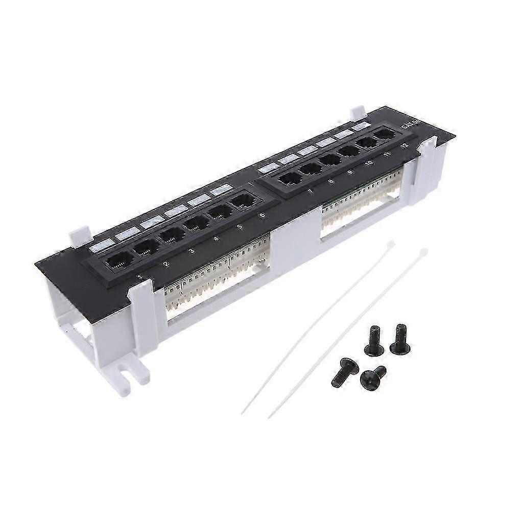 RJ45 CAT5 CAT5E Network Patch Panel Wall Mount Rack Mount Bracket compatible withEthernet Cabling