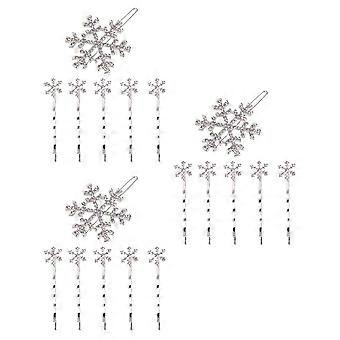18 stk rhinestone hår tilbehør snøfnugg hårspenner for kvinner