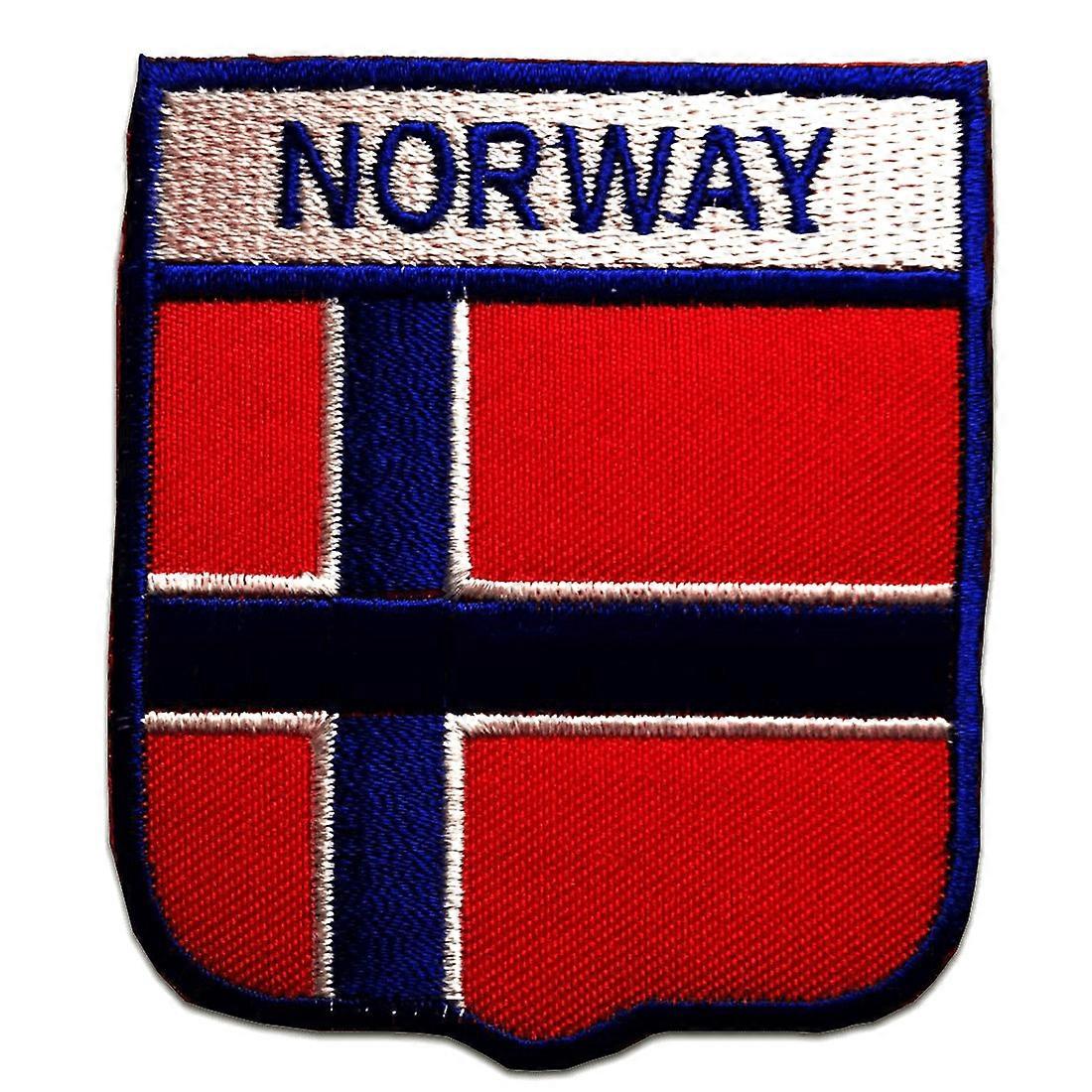 Patch / Iron-on Patch - Norway Flag Flag - Red - 6.4 x 7.4 cm - Patches