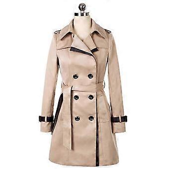 Casaco Trench Coat Feminino Casual, Moda Outono e Inverno, Casaco Corta-Vento para Mulheres, Ideal para Uso Diário, Festas e Eventos, Tamanhos 26-27