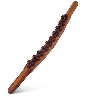 Gua Sha Wooden Therapy Stick, Wooden Massage Stick with 31 Wooden Massage Beads, Fascia Stick, Full Body Scraping Stick