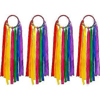 Sarini 4pcs Rainbow Ribbons Rainbow Ribbon Dance Ribbon Colorful Gymnastics Rhythm Ribbon