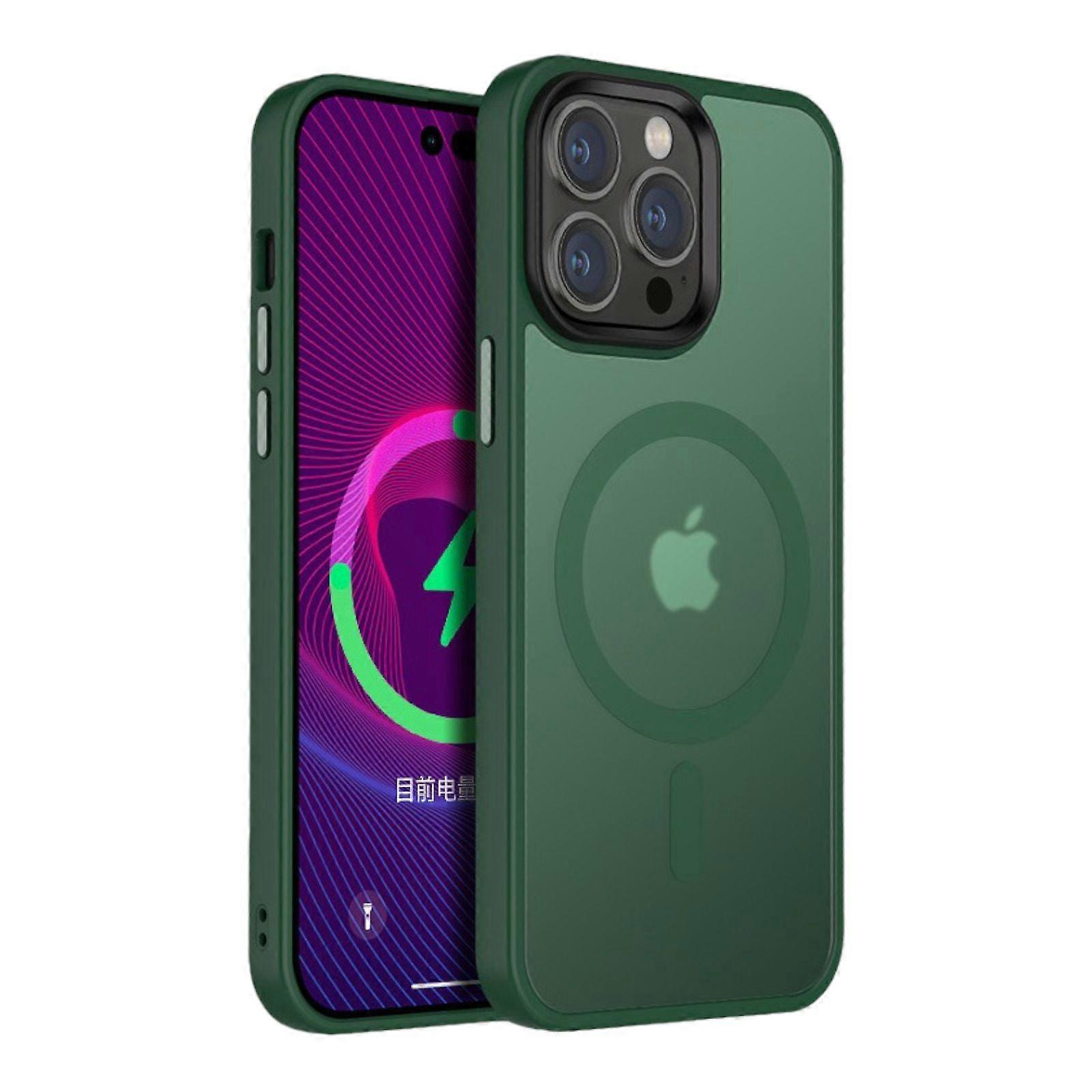 Case For iPhone 14 15 Cangling Green Smart Charging Silicone Case