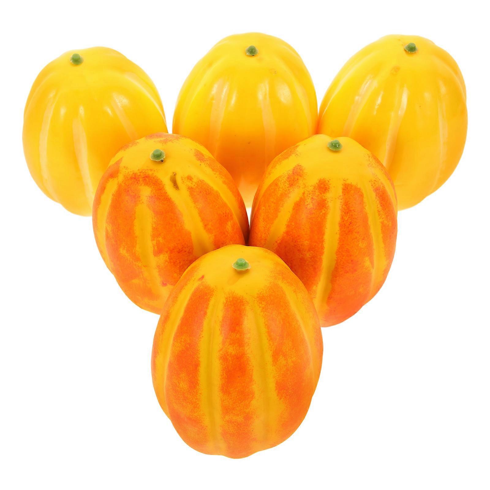 6pcs Melon Model Simulation Melon Model Fake Melon Model Artificial Fruit Model