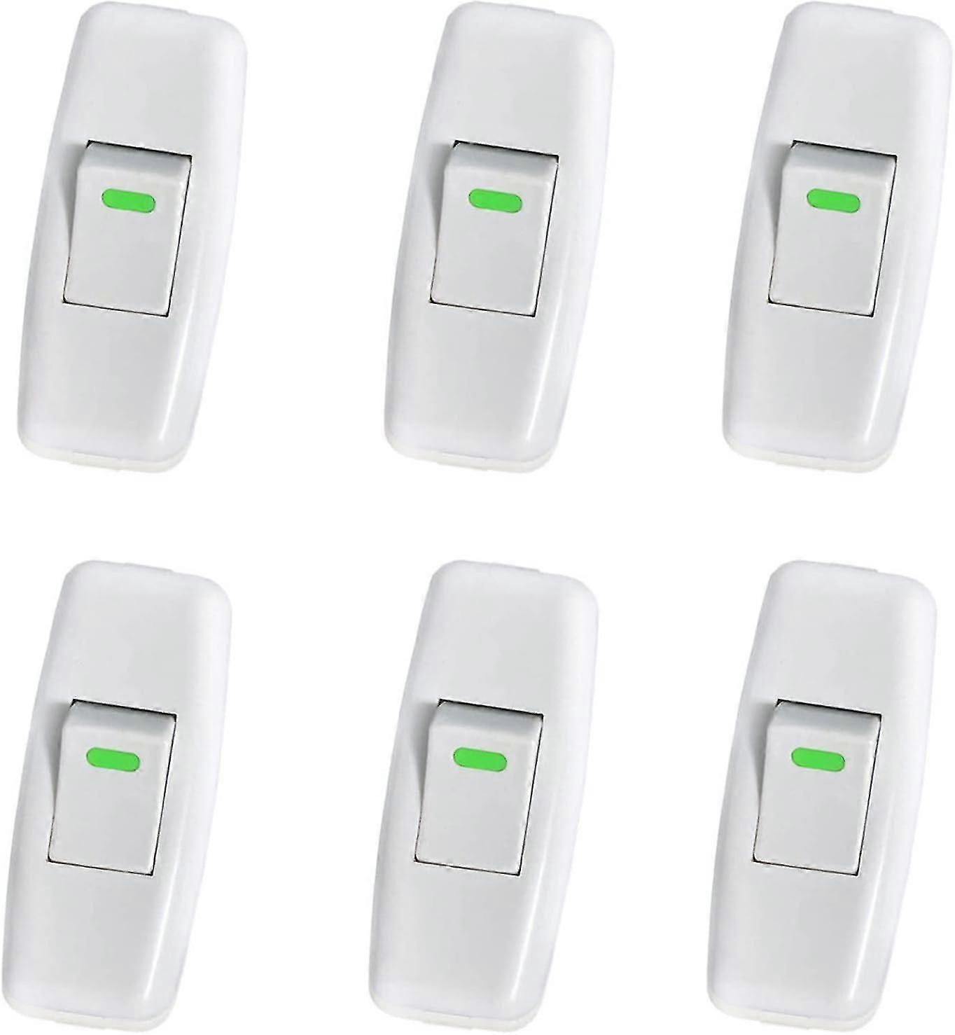 Lamp Switch, Torpedo Switch, Inline Cord Switch, Bedside Lamp Switch, Inline Rocker Switch For Bedside Table Lamp On Button Replacement, 6 Pack