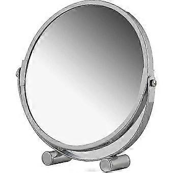 3x Magnification Double-sided Swivel Vanity Mirror Chromed Metal Free Standing