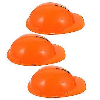 3Pcs Simulation Construction Hats for Kids Playing Orange Plastic Toys